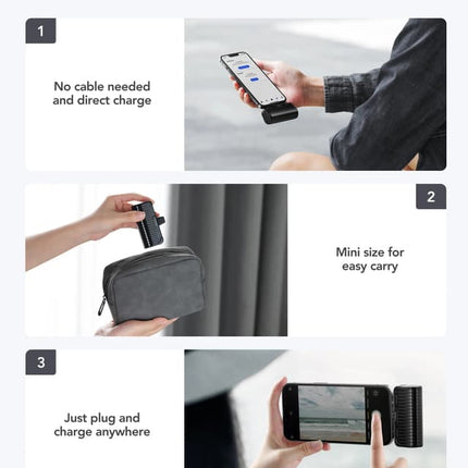 VEGER Mini 5000mAh Power Bank with Built-In Plug, 20W PD  Fast Charging for iPhone , LED Indicator