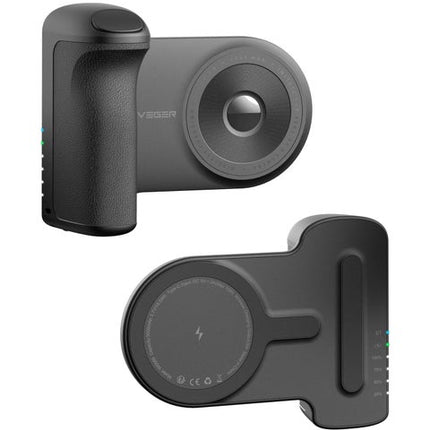 Magnetic Wireless Power Bank Grip for Selfies, 5000mAh, 5W Wireless Charging, Type-C Output (12W Max)