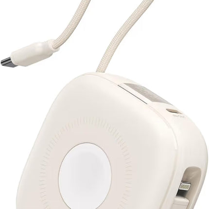 3-in-1 Magnetic Wireless Power Bank 10000mAh, 15W Wireless + PD 20W, Built-in Dual Cables, iWatch 2.5W, PD 3.0 + PPS, QC 3.0