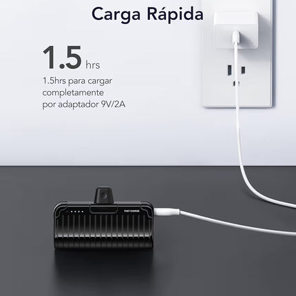 VEGER Mini 5000mAh Power Bank with Built-In Plug, 20W PD  Fast Charging for iPhone , LED Indicator
