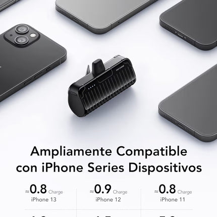 VEGER Mini 5000mAh Power Bank with Built-In Plug, 20W PD  Fast Charging for iPhone , LED Indicator