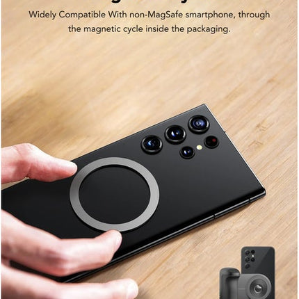 Magnetic Wireless Power Bank Grip for Selfies, 5000mAh, 5W Wireless Charging, Type-C Output (12W Max)