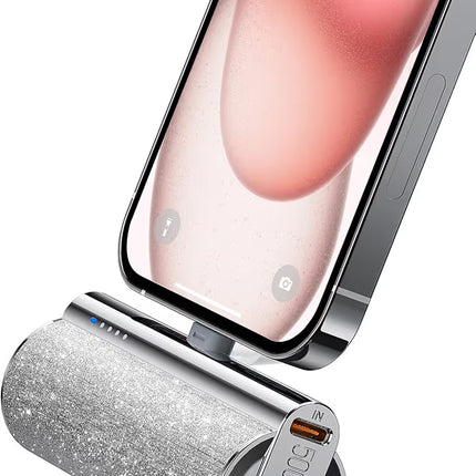 Mini 5000mAh Power Bank with Type-C Output (12W), Portable Lipstick Design, LED Indicator