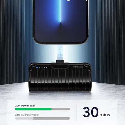 VEGER Mini 5000mAh Power Bank with Built-In Plug, 20W PD  Fast Charging for iPhone , LED Indicator