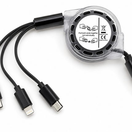 Retractable 3 In 1 USB Charging Cable