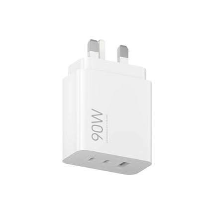90W HyperCharge 3-Port Power Adapter (2× USB-C + 1× USB-A)