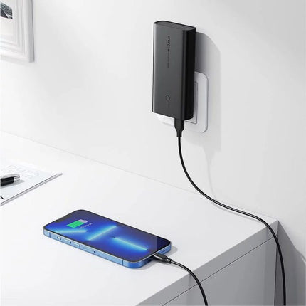 2-in-1 Power Bank + Wall Charger, 10000mAh, 22.5W Fast Charging, Folding Plug, USB-C + Dual USB-A, QC 3.0 + PD 3.0