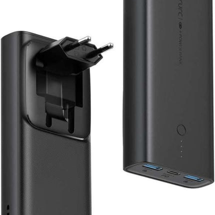 2-in-1 Power Bank + Wall Charger, 10000mAh, 22.5W Fast Charging, Folding Plug, USB-C + Dual USB-A, QC 3.0 + PD 3.0