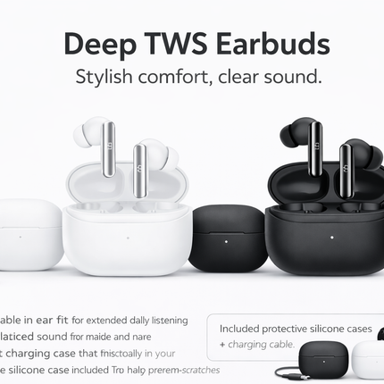 Deep TWS Earbuds with Protective Silicone Case (BA127)