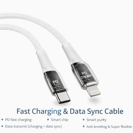 USB-C to Lightning PD Fast Charging Cable, 1000mm (27W)