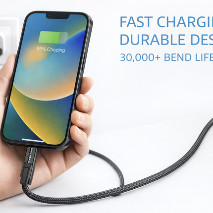4-in-1 Fast Charging + Data Sync Cable (1m, 65W)