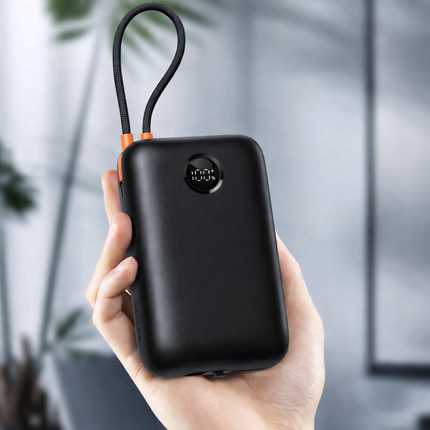 Ultra Slim 20000mAh Power Bank, 35W PD Fast Charging, Built-In Type-C + Lightning Cables, USB-A Output, Digital Power Display