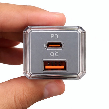 45W Fast Wall Charger with USB-C PD and USB-A QC, 3-Pin Plug